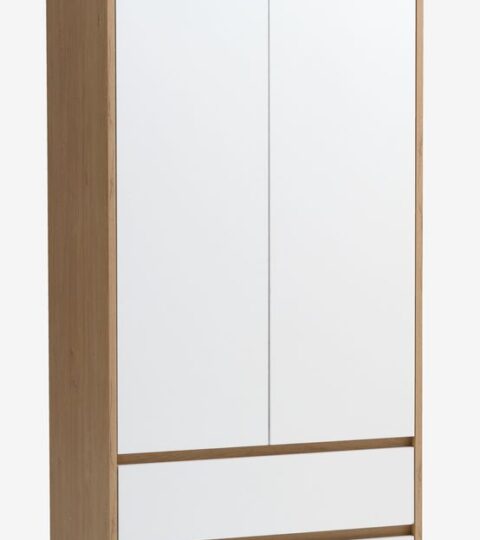 Armoire BILLUND 80×193 Blanc/chêne